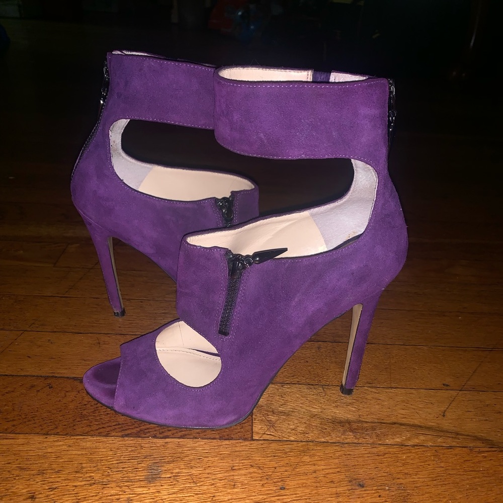 Purple heeled sandals